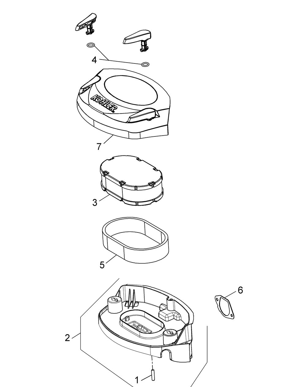 Kohler Kt730-3012 Air Intake And Filtration Diagram and Parts List for RZT-L42KH (17BRCACS009-17BRCACS010)(2015) Cub Cadet Lawn Tractor